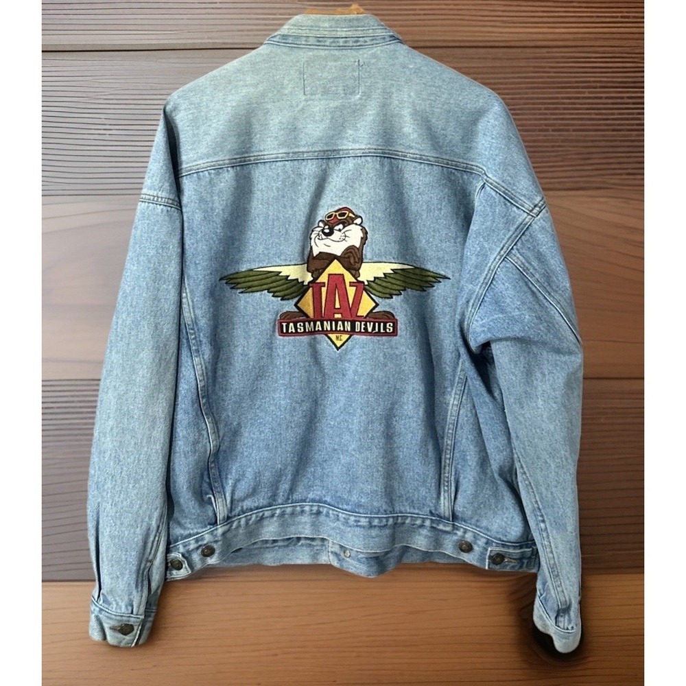 Mens Vtg Harley Davidson Acme Clothing Y2K Taz Devil Jean Trucker Jacket XL